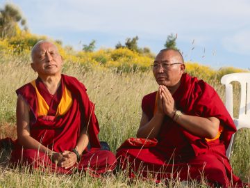 Lama Zopa Rinpoche and Dagri Rinpoche