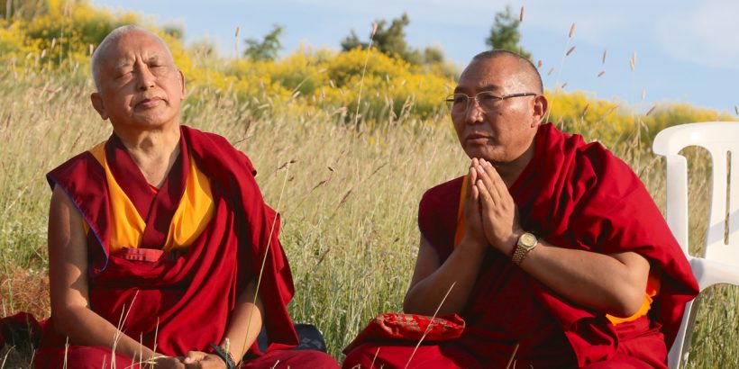 Lama Zopa Rinpoche and Dagri Rinpoche